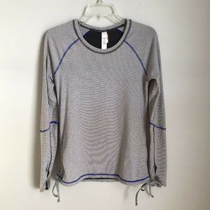 Lucy Gray Striped Athletic Pullover Thumbholes
